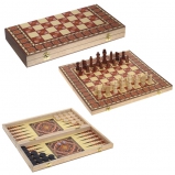 231289 Набор настольных игр (шахматы, шашки, нарды) L39 W19,5 H5,5 см
