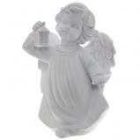 626436 Фигура декоративная "Ангел с фонариком" (цвет белый), L11W8H15 cм
