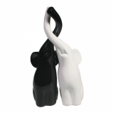 713340 Фигура декоративная "Пара слонов" (черный+белый глянец)  L9W14H26 (1-2)
