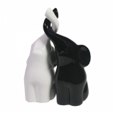 713408 Фигура декоративная "Пара слонов" (черный+белый глянец)  L6,5W12H16 2 наб/бл