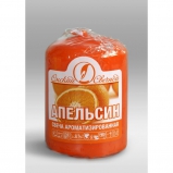 079112 свеча ароматизированная пеньковая "апельсин" 40х50 мм, вес 50 гр., время горения 7 ч, (1-25)