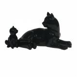 713606 фигура декоративная "Кошка с котенком" (черный глянец) L17W9H9 см (1-4)