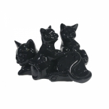713609 фигура декоративная "Кошка с котятами" (черный глянец) L17W12H11 см (1-4)
