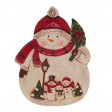 742542 Блюдо "Снеговик  в красном шарфе", L26,5 W20 H2,5 см