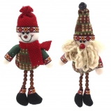 233998 Игрушка набивная "Санта/Снеговик", L13 W4 H25/29 см, 2в.