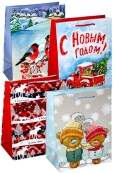 12-XM3 Сумка бум. средн.- нов.год микс (18х23х10см) 12/бл