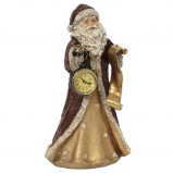 755826 Фигурка декоративная "Дед Мороз" с часами, L17 W12 H33 см