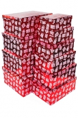 581/X128 Коробка карт.наб. из 10 прямоуг. метал.- нов.год подарки на красном(19х13х7.5-37.5х29х16см)