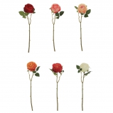 773160 Цветок искусственный "Роза", L15 W10 H63 см, 6в.