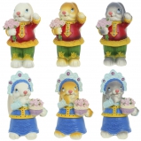156396 Фигурка декоративная "Заяц", L8 W6 H11 см, 6в.