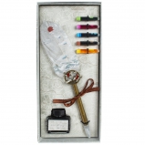 782831 Набор подарочный: ручка перьевая, чернилы (5 цветов), чернильница, L11 W4 H26 см