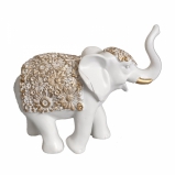 718321 Фигура декоративная "Слон" (белый+золото), L15W6H12 см