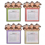 673177 Календарь на магните "Три обезьяны", L10,4 W0,7 H11,7 см, 4 в. 12/бл