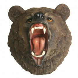 713247 Фигура декоративная навесная "Голова свирепого медведя"L28W41H41см (1)