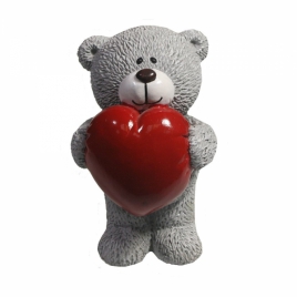 713556 Фигура декоративная "Влюбленный медвежонок" (серый) L7W7H11