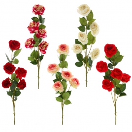 749314 Цветок искусственный "Роза", L25 W25 H115 см, 5в.