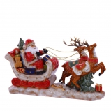 746967 Фигурка декоративная "Дед Мороз на санях", L44,5 W12 H24 см