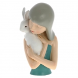 751899 Фигурка декоративная "Девочка с кроликом", L14 W13 H25 см