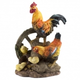 201423 Фигура декоративная садовая "Куриная семья на колесе", Н45L35 см