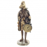 825422 Фигурка декоративная "Лошадь" с часами D4см, (LR44x1), L12 W7,5 H24,5 см