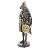 825424 Фигурка декоративная "Лошадь" с часами D4см, (LR44x1), L12 W7,5 H24,5 см