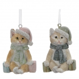 826255 Фигурка декоративная подвесная "Котёнок", L4,5 W4,5 H7 см, 2в.
