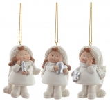 824832 Фигурка декоративная подвесная "Девочка", L4 W3 H6,5 см, 3в.