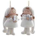 824835 Фигурка декоративная подвесная "Девочка", L5,5 W5,5 H9,5 см, 2в.